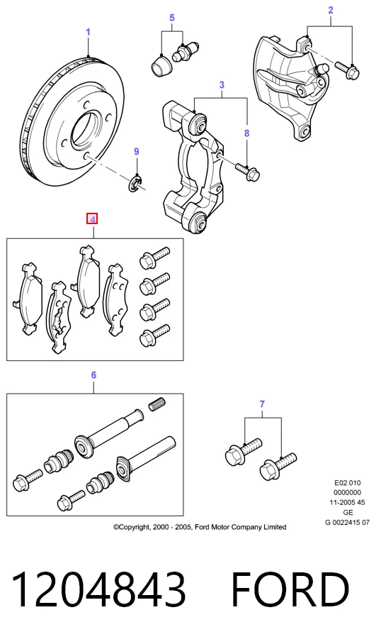 1204843 Ford Колодки передние