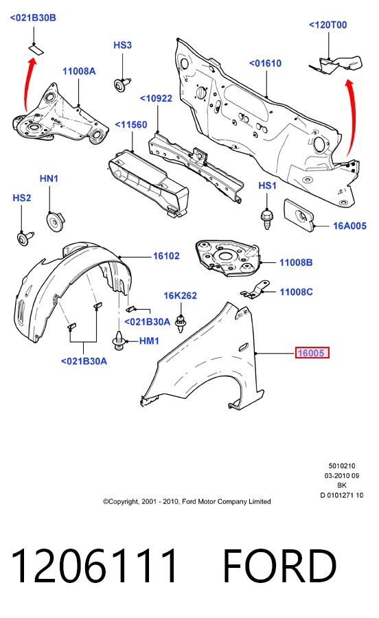 FD10131AR TYG Переднее правое крыло