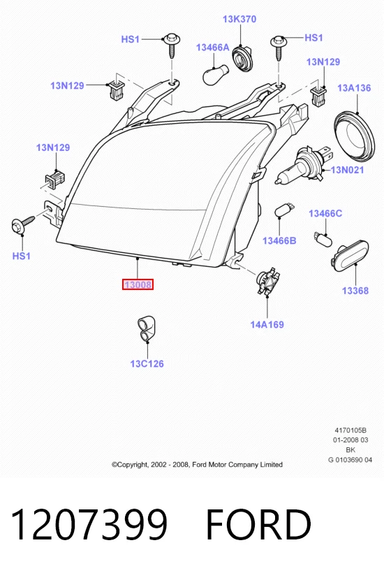 Правая блок фара Ford Fusion универсал (JU) (2002 - 2012) цена, от 63.35 USD