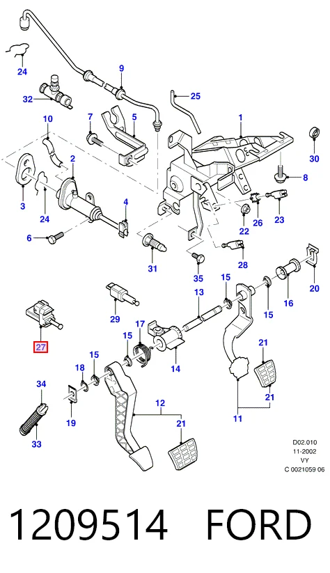1209514 Ford Датчик включения сцепления