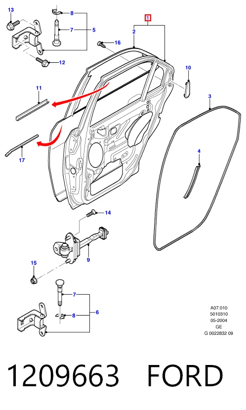 Дверь задняя, правая на Ford Mondeo III B4Y