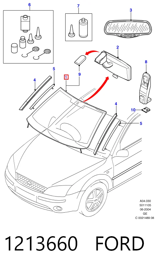 Стекло лобовое Ford Mondeo III седан (B4Y) (2000 - 2007) цена, от 101.61 USD