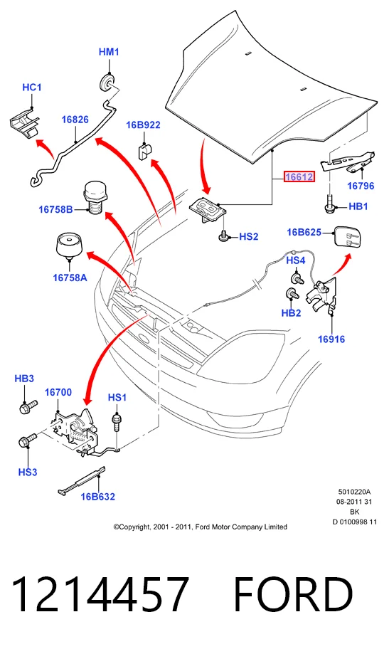 Капот Ford Fusion универсал (JU) (2002 - 2012) цена, от 142.36 USD