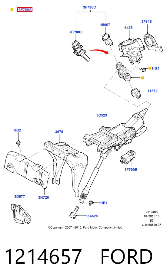 Замок зажигания на Ford Focus III CB8