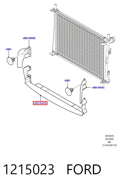 1215023 Ford Нижний дефлектор радиатора