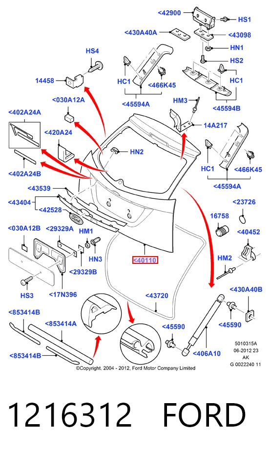 Пятая дверь Ford Focus I хэтчбек (DAW, DBW) (1998 - 2004) цена, от 68.80 USD