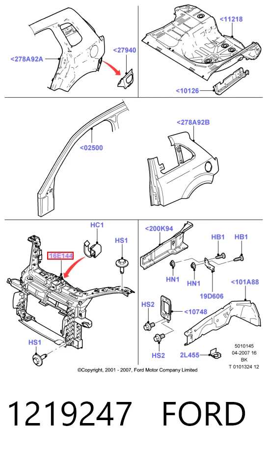 Панель передняя Ford Fusion универсал (JU) (2002 - 2012) цена, от 134.19 USD