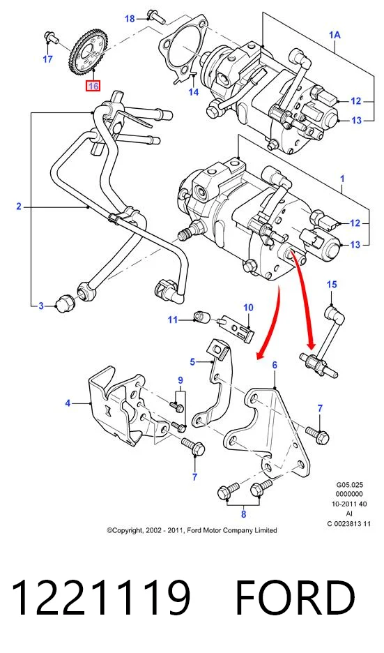 1221119 Ford Шестерня привода ТНВД