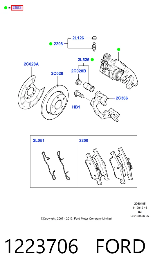 1223706 Ford Тормозной суппорт задний левый