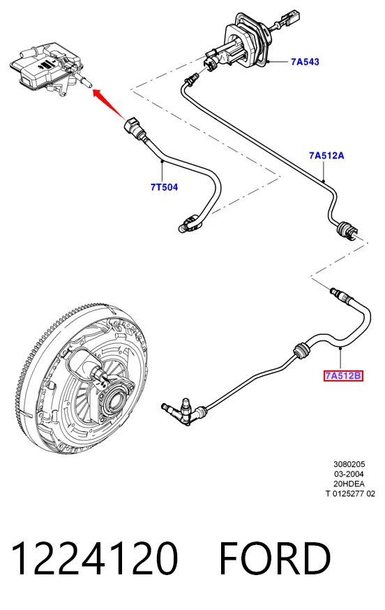 Шланг цилиндра сцепления Mazda BP8F41380