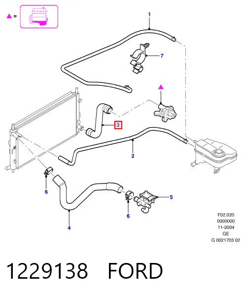 1229138 Ford Патрубок радиатора охлаждения нижний