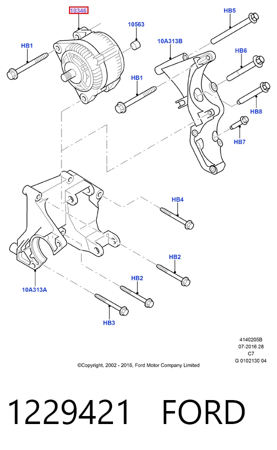 1229421 Ford Генератор автомобильный