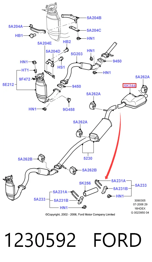 Выхлопная труба на Ford Focus I DNW