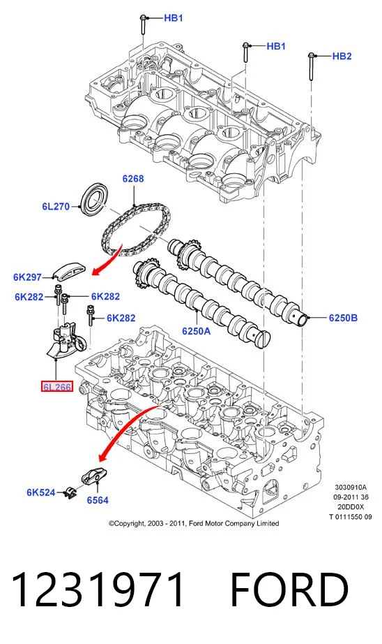 Купить 9400849229 Chrysler Натяжитель цепи ГРМ распреддвалов