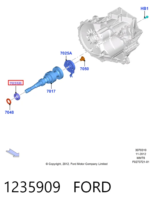 Подшипник главного вала КПП на Ford Transit VII V363