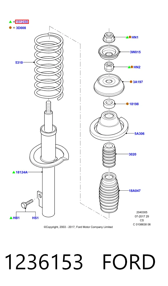 1236153 Ford Стойка передняя