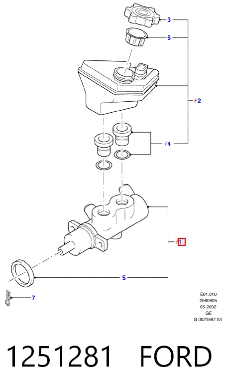 Цилиндр тормозной, главный на Ford Mondeo III B4Y
