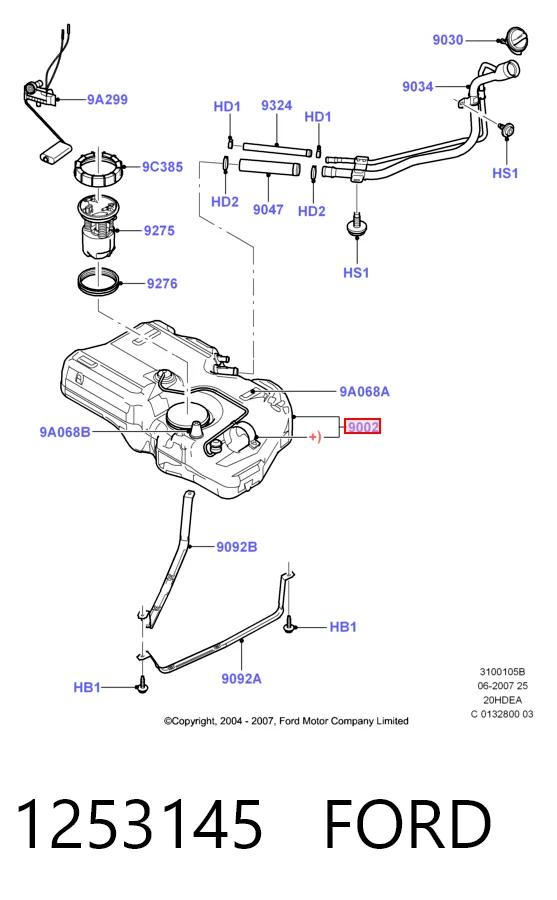 Бак топливный на Ford Fiesta Mk5 JH, JD