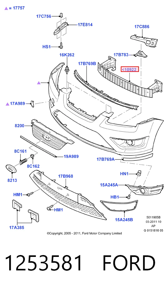 Купить KH2533940 Starline Буфер бампера переднего