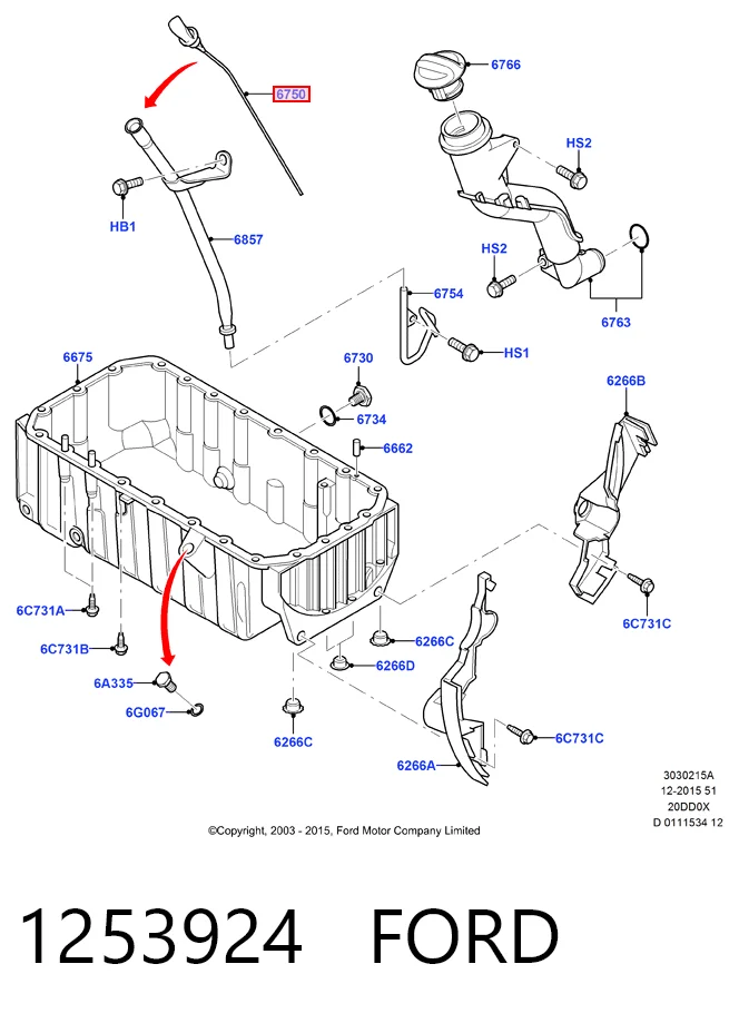 Индикатор уровня масла Ford Kuga I внедорожник (CBV) (2008 - 2012) цена, от 7.56 USD