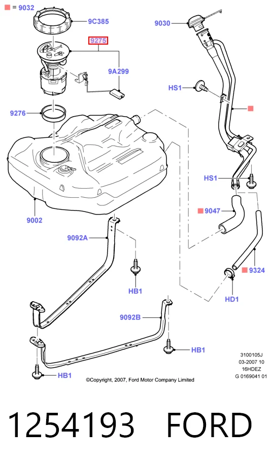 1254193 Ford Электробензонасос