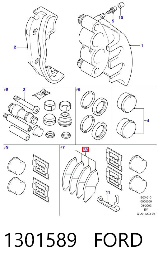 1301589 Ford Колодки передние