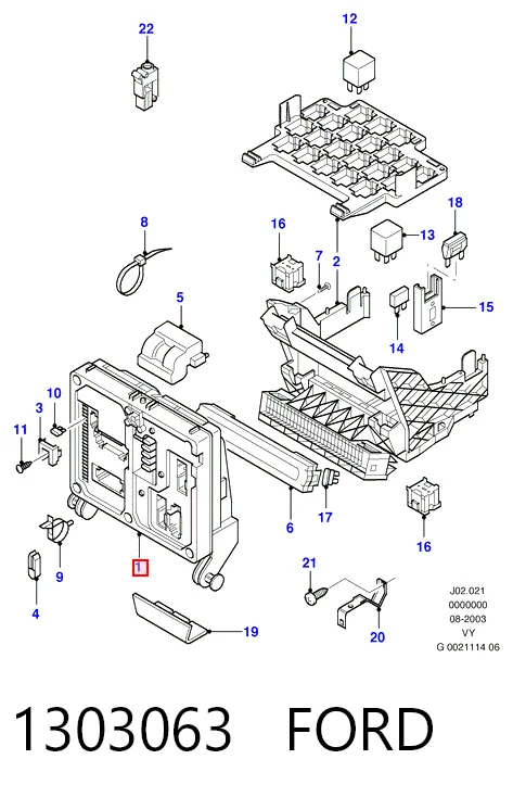 Монтажный блок предохранителей на Ford Galaxy I VY WGR