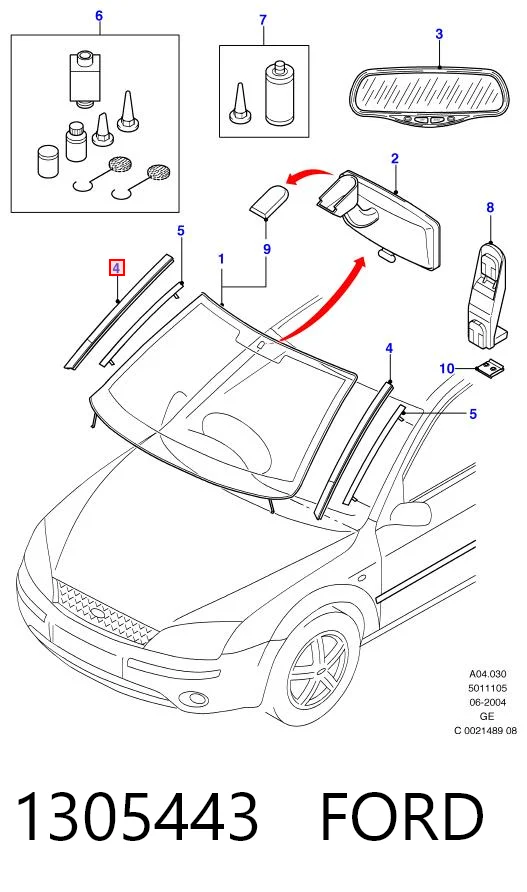 1305443 Ford Молдинг ветрового стекла левый