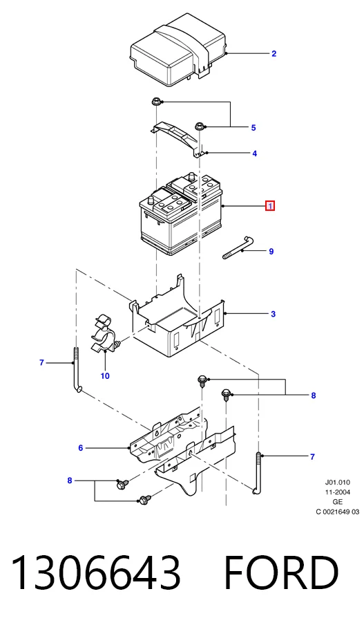 J9D310655AB Land Rover Аккумуляторная батарея