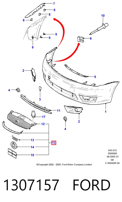 Решетка радиатора на Ford Mondeo III B4Y