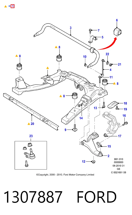 Купить Подрамник передний Форд Мондео III B4Y