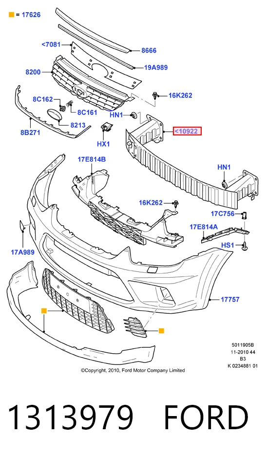 KH2533940 Starline Балка бампера переднего