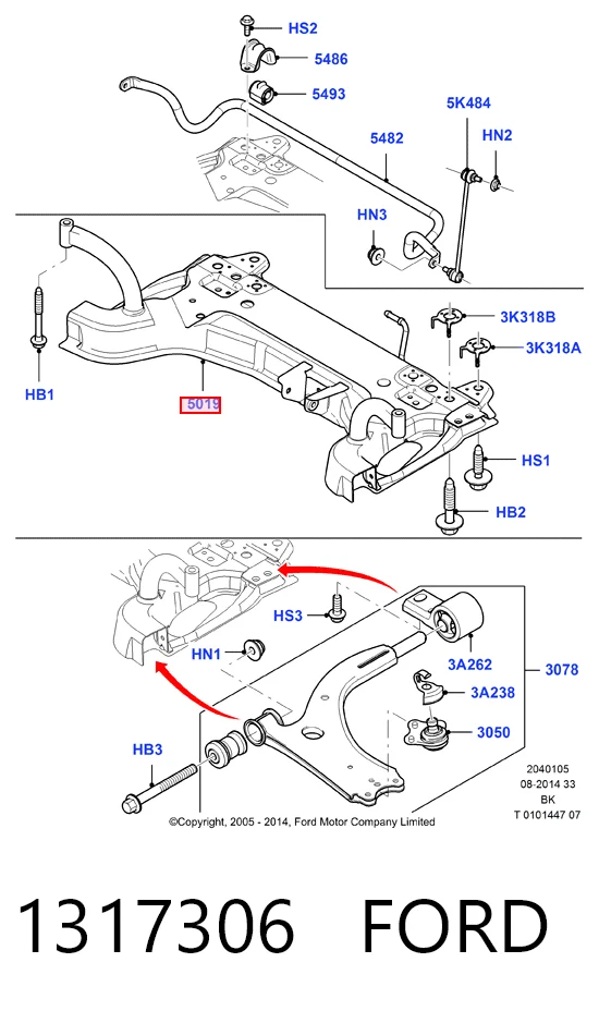 Передняя балка Ford Fiesta Mk5 хэтчбек (JH, JD) (2001 - 2008) цена, от 325.40 USD