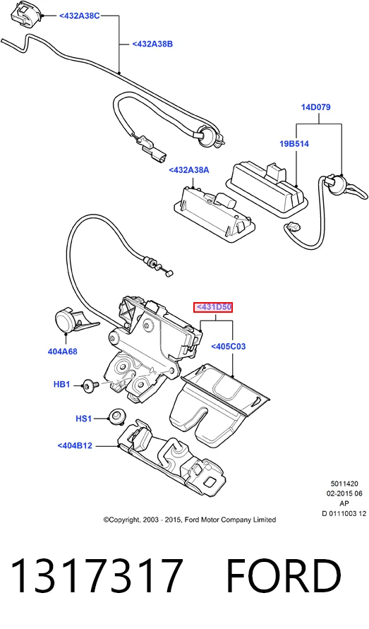 1317317 Ford Замок пятой двери