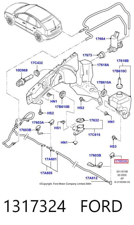 Форсунки стеклоомывателя AND 30955186 цена, от 4.02 USD