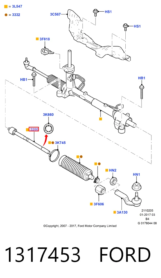 1317453 Ford Тяги рулевые