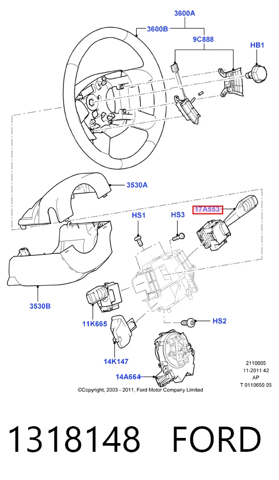 Правый подрулевой переключатель DA50240 Magneti Marelli