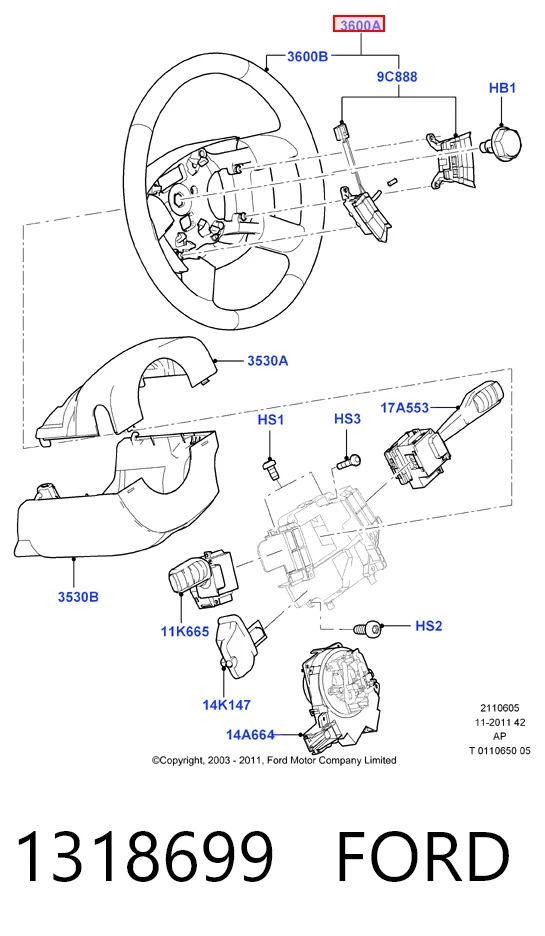 Колесо рулевое на Ford C-Max  DM2
