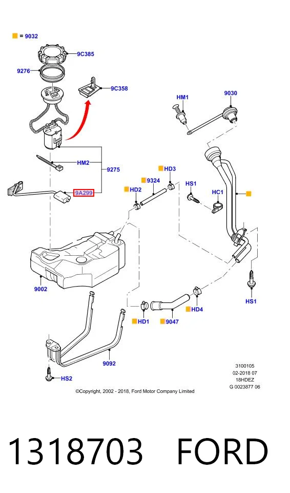 Датчик уровня топлива в баке Ford Focus 1 DFW