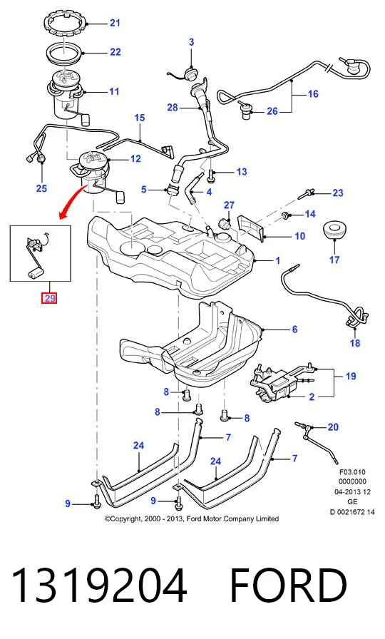 Датчик уровня топлива в баке Ford Mondeo 3 B4Y