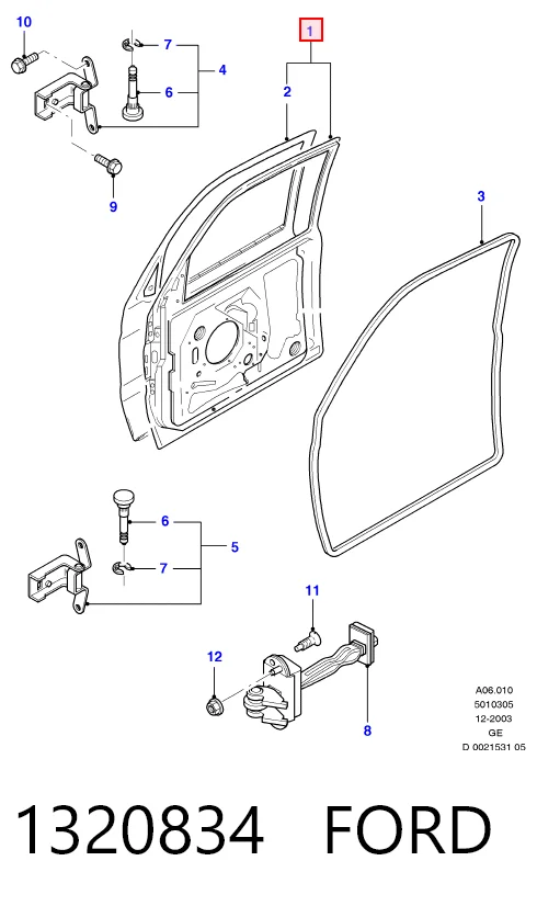 Дверь передняя левая Ford Mondeo 3