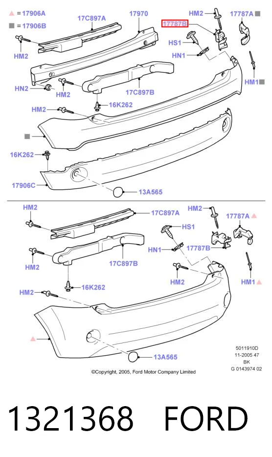 1321368 Ford Кронштейн бампера заднего внешний левый