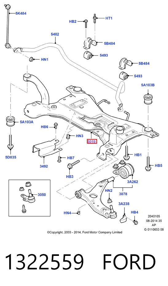 Передняя балка Ford C-Max минивэн (DM2) (2003 - 2007) цена, от 171.57 USD