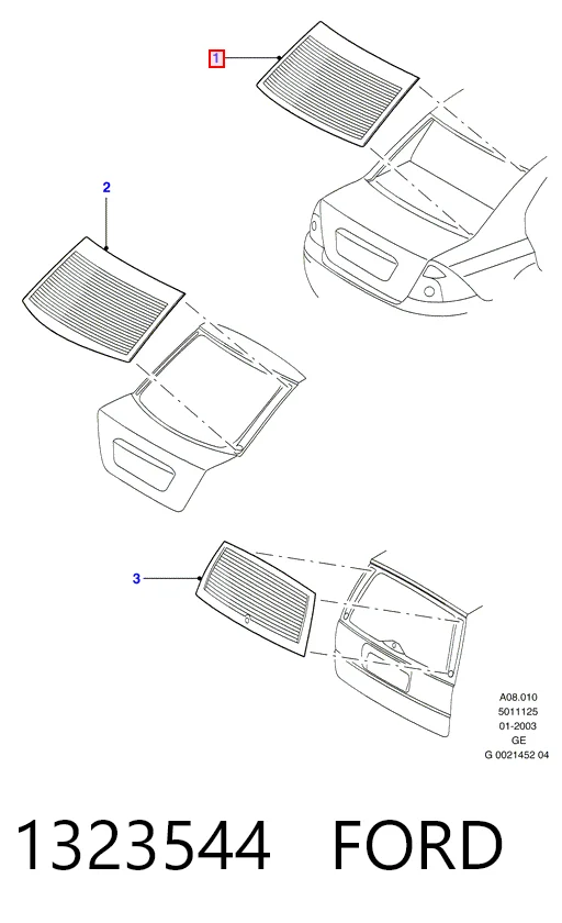  Заднее стекло Ford Mondeo 3