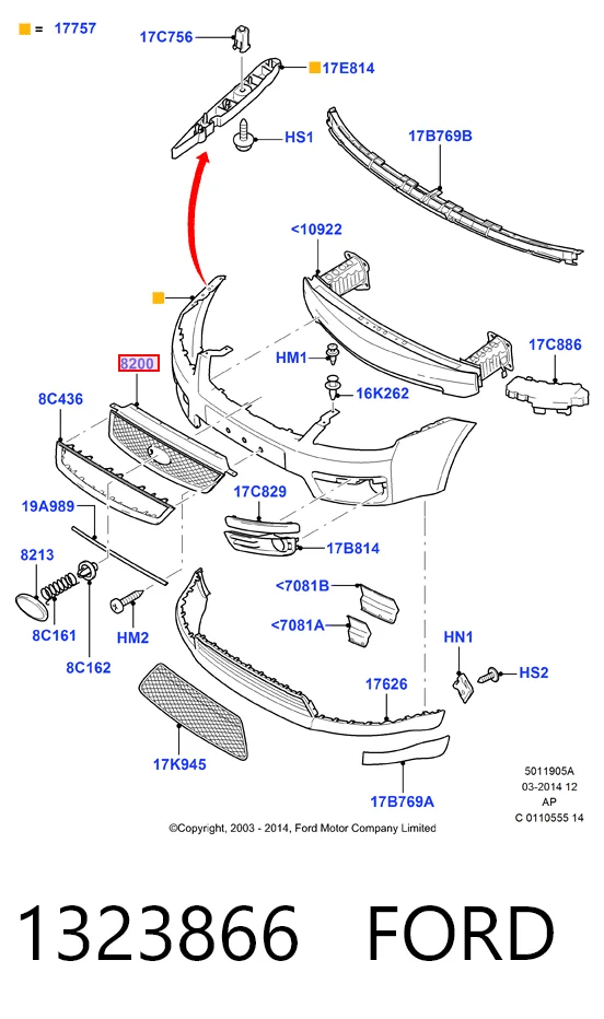  Решетка радиатора Ford C-Max 