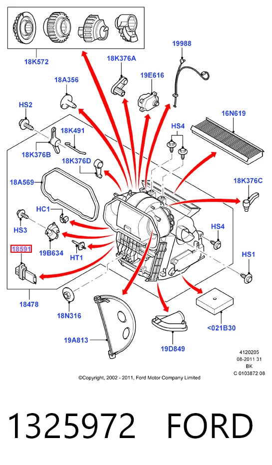1325972 Ford Реле печки
