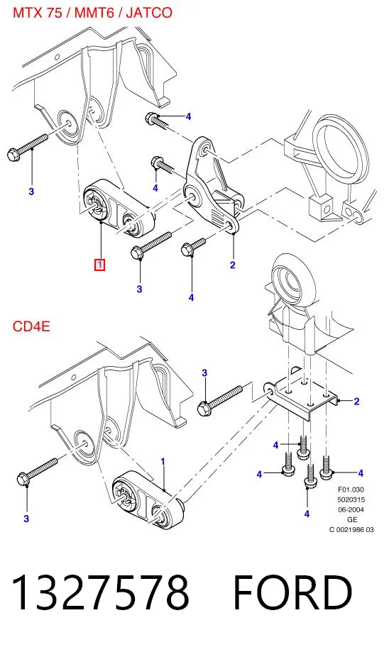 1327578 Ford Задняя подушка двигателя