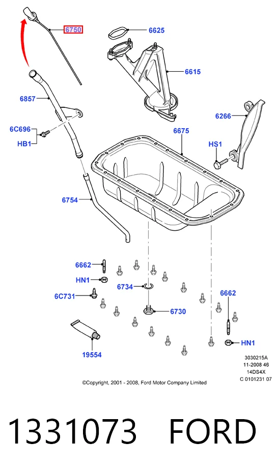 1331073 Ford Щуп уровня масла