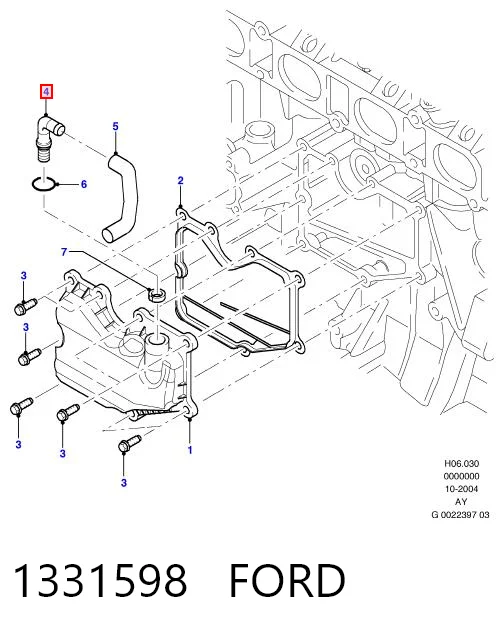 Клапан PCV вентиляции картерных газов Ford Mondeo 3 B4Y