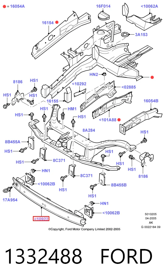 Шина бампера переднего Ford Focus I седан (DFW) (1999 - 2005) цена, от 20.41 USD